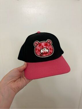 Gloomy Bear The Naughty Grizzly Snapback Hat Black Pink Bleeding Bear Patch